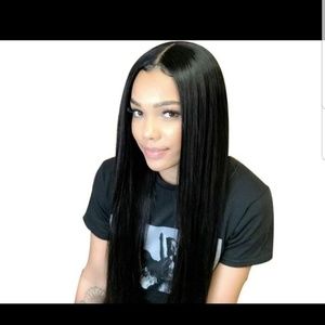 Halloween long black wigs 22"
100% synthetic
Black